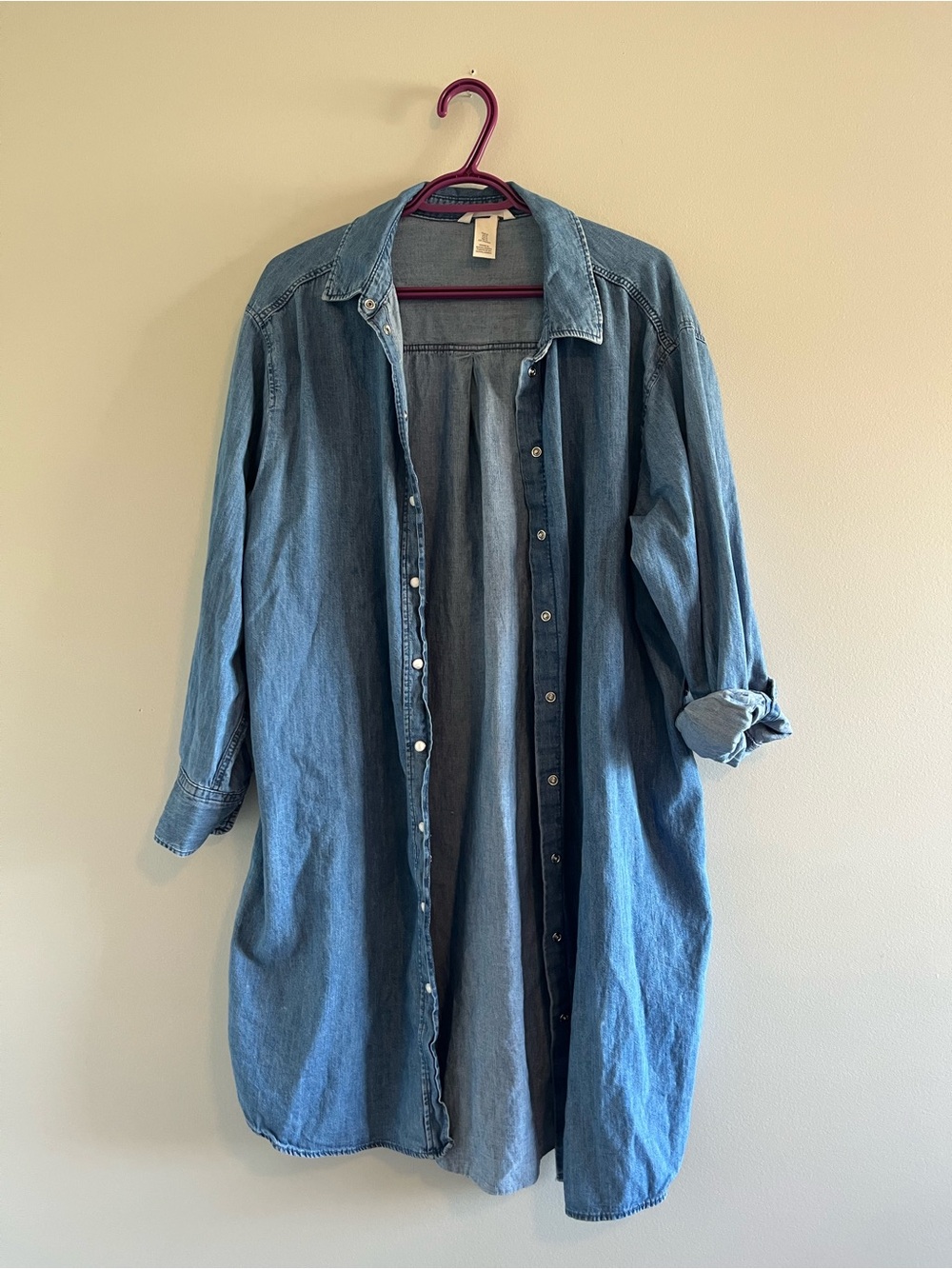 H&M Long Denim Shirt Dress - Blue